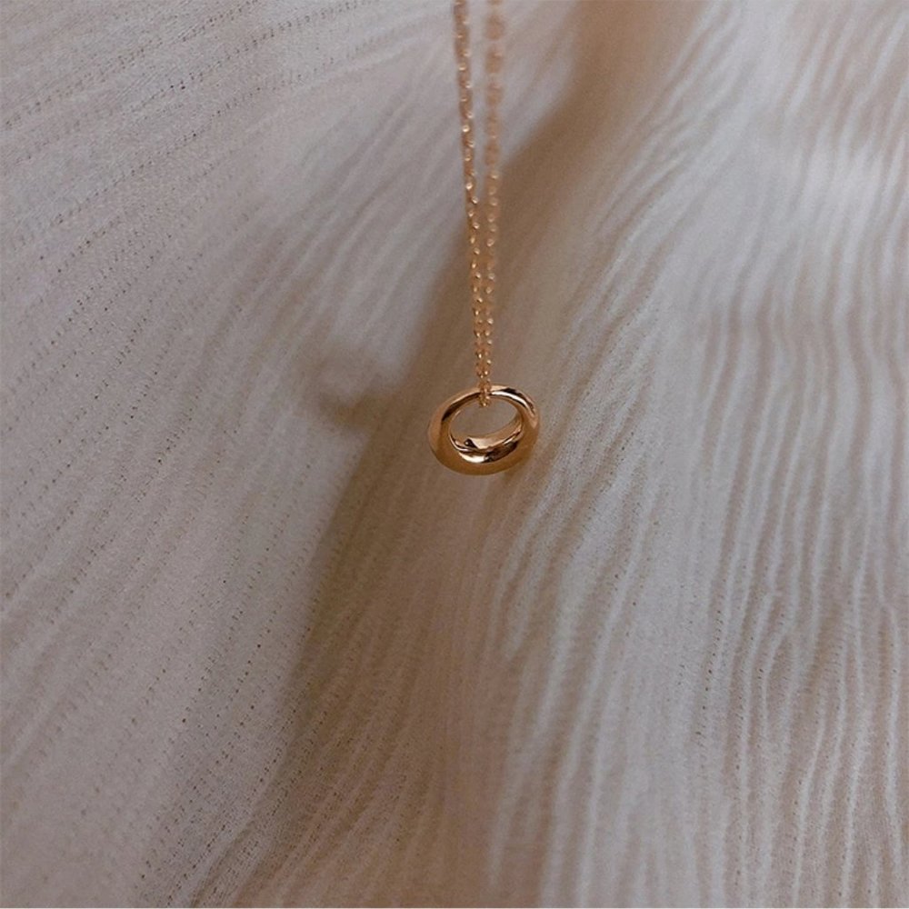 NEW Yellow Gold Round Pendant Chain Necklace - Picture 4 of 11